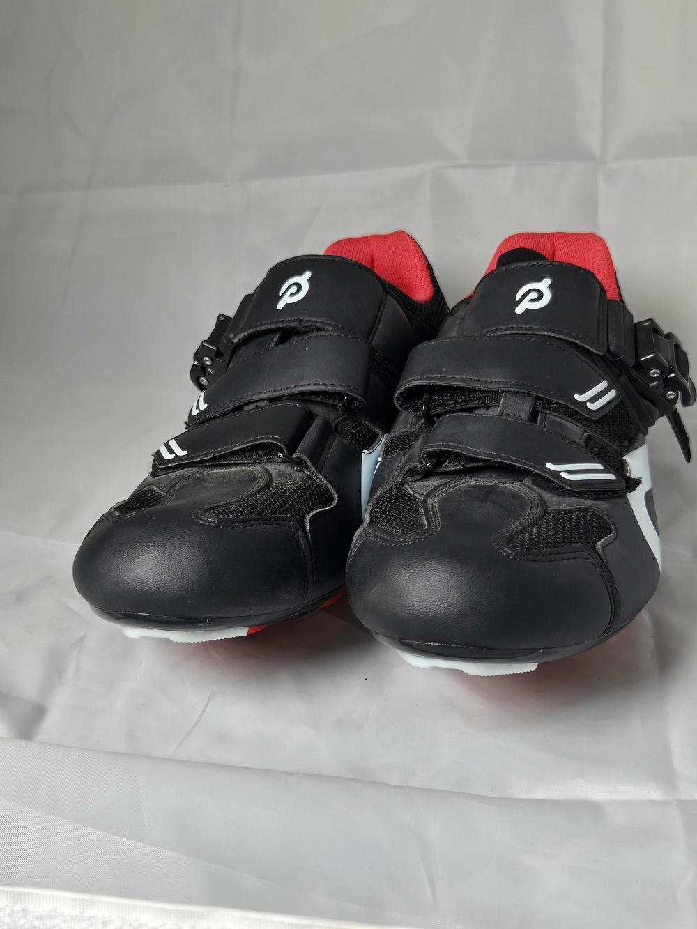Peloton Black Cycling Shoes with Red Lining